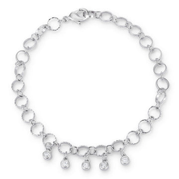 .55 Ct Stunning 8" Bracelet with CZ Charms